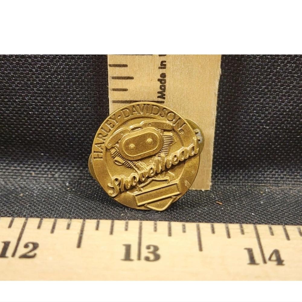 Vintage Harley Davidson USA Hat/Vest Pin Used Shovelhead Brass Look